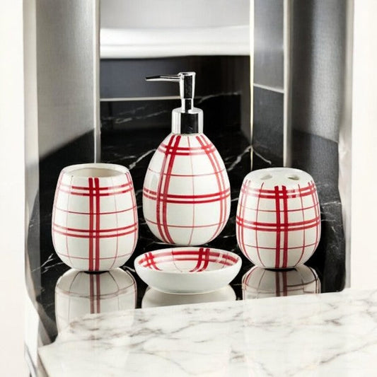 4Pieces Bath Set Red