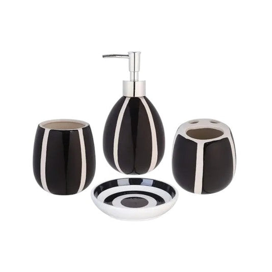 4Pieces Bath Set Lining Black