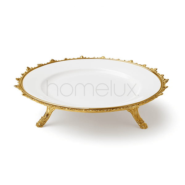 Golden Round Plate Stand