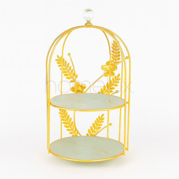 Golden Leaf Cage Stand