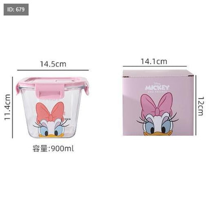 DISNEY Mickey & Friends Airtight Glass Food Storage Box - 900ml