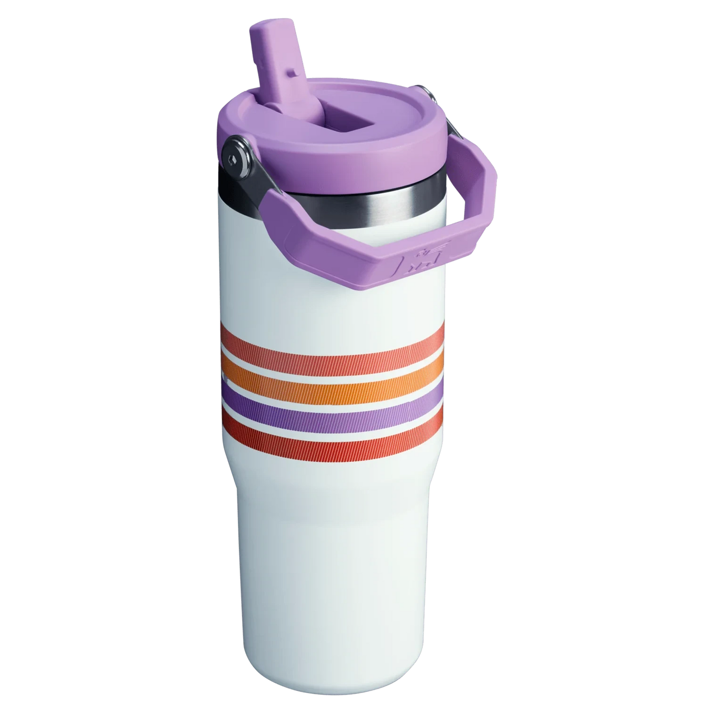 The Varsity Iceflow™ Flip Straw Tumbler | 30 OZ - Cream Lilac Stripe