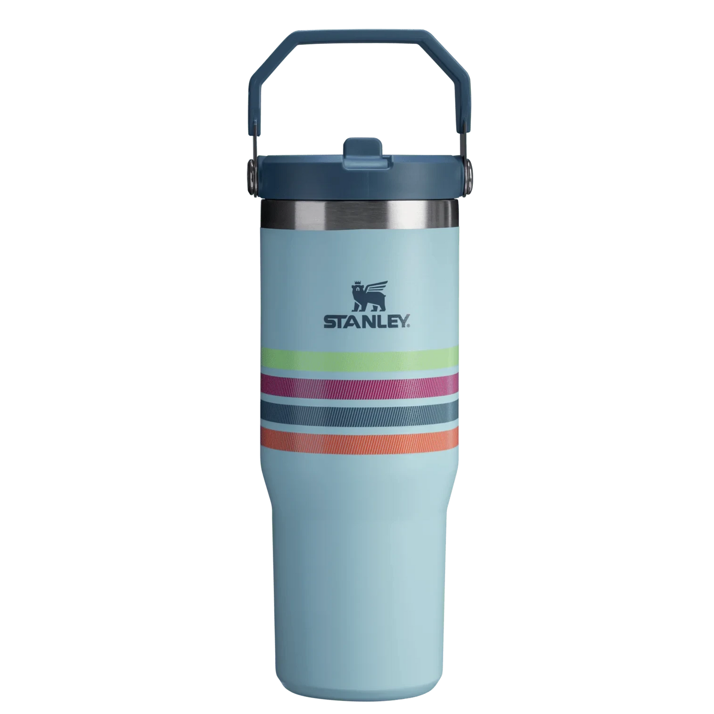 The Varsity Iceflow™ Flip Straw Tumbler | 30 OZ - Seafoam Stripe