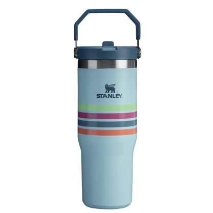 The Varsity Iceflow™ Flip Straw Tumbler | 30 OZ - Seafoam Stripe