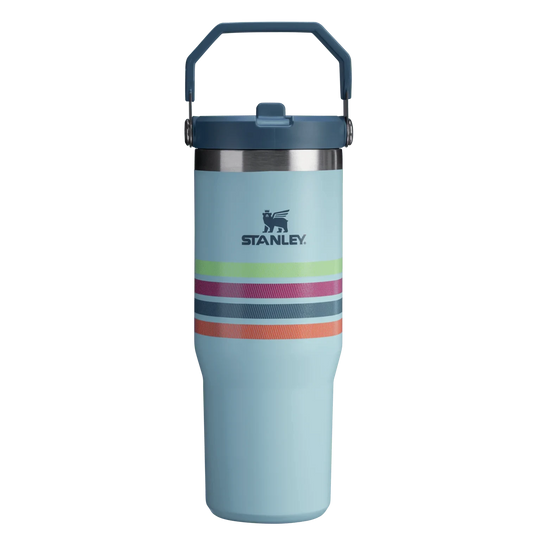 The Varsity Iceflow™ Flip Straw Tumbler | 30 OZ - Seafoam Stripe