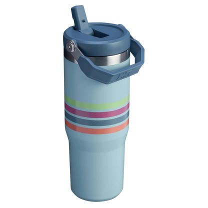 The Varsity Iceflow™ Flip Straw Tumbler | 30 OZ - Seafoam Stripe