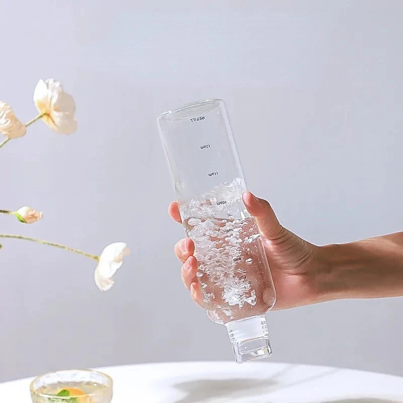 Transparent Glass Water Bottle