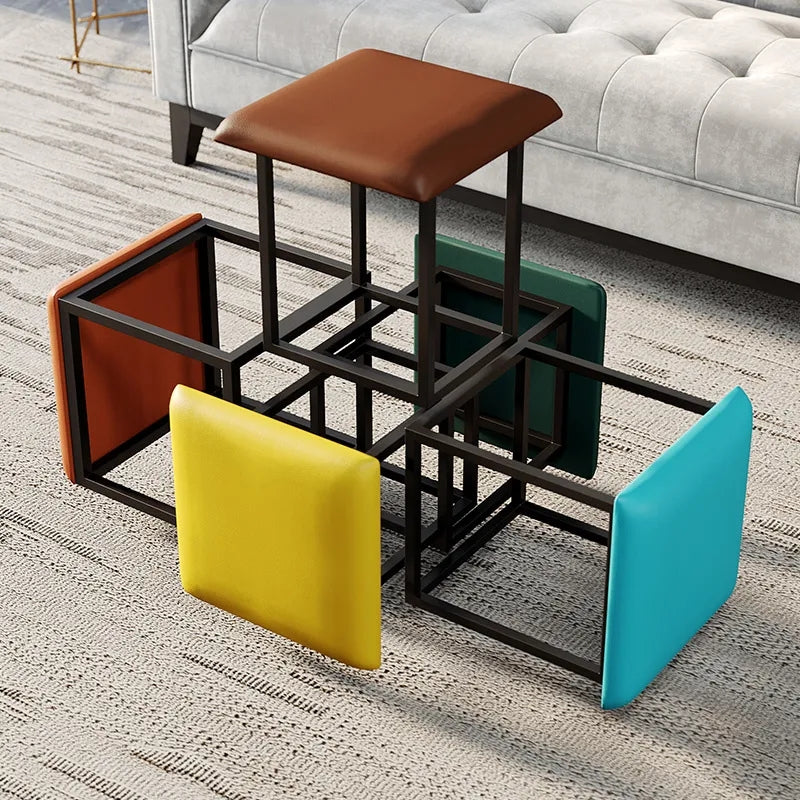 5-in-1 FlexiCube Nesting Ottoman Stool