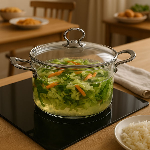 Double Handle Glass Cooking Pot 5500ml