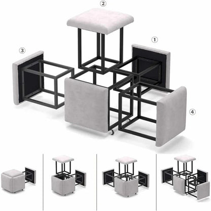 5-in-1 FlexiCube Nesting Ottoman Stool