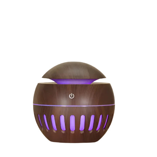 Wood Grain Humidifier With LED Light (Round)