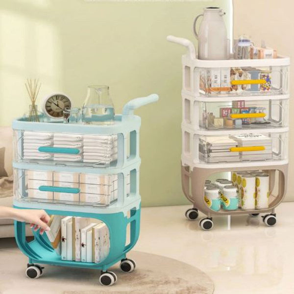 4 Layer Cart Bedside Mobile Snack Storage Rack