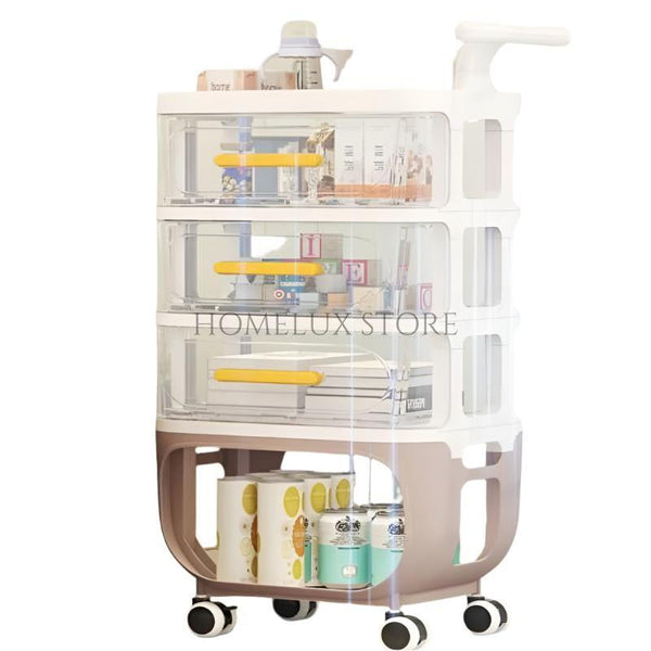4 Layer Cart Bedside Mobile Snack Storage Rack