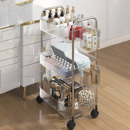 4 Tier Acrylic Kitchen And Bathroom Storage Trolley