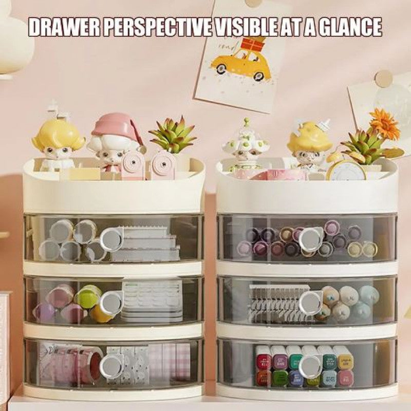 3 Drawers Stationery Desk Organizer