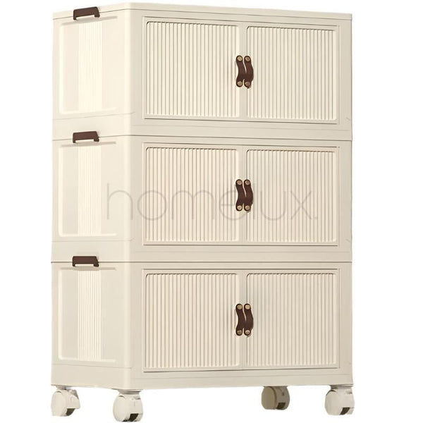 3 Layer Folding Storage Wardrobe With Wheels