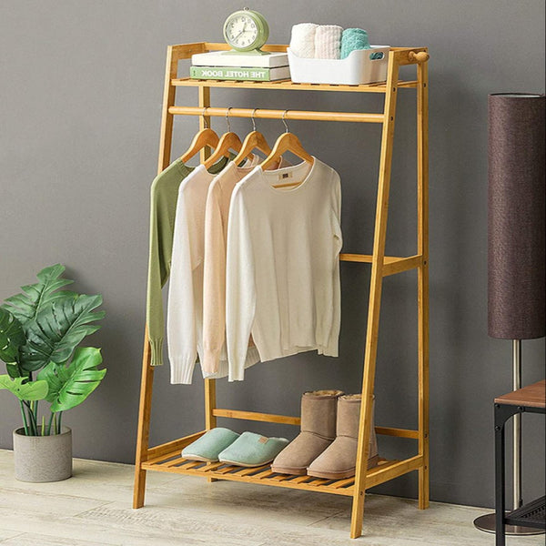 Bamboo Wood Coat Stand