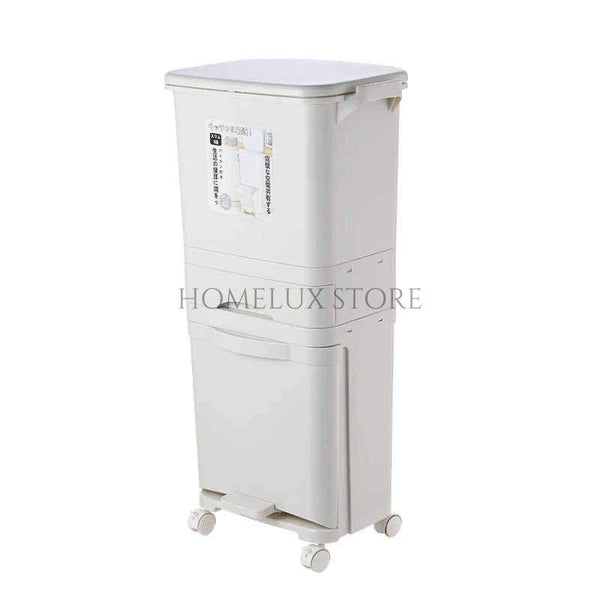 3 Layer Storage Trash Bin With Wheels