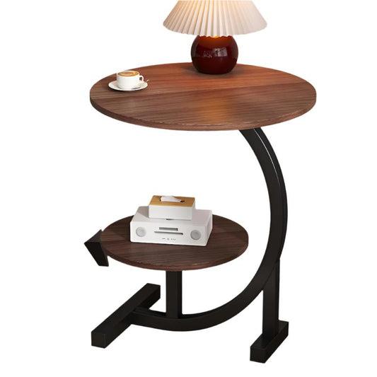 2 Tier Round Sofa Table for Living Room