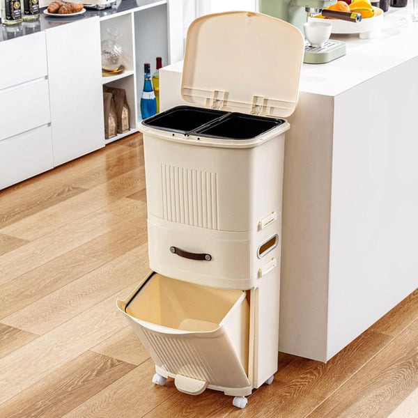 Double-Layer Vertical Trash Bin