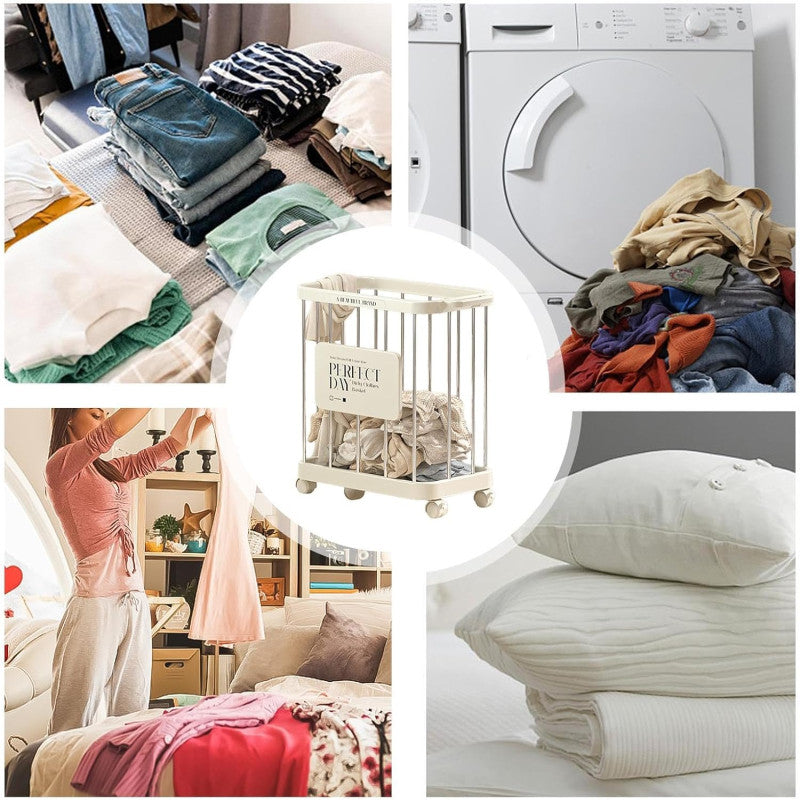 Large Capacity Rolling Laundry Basket