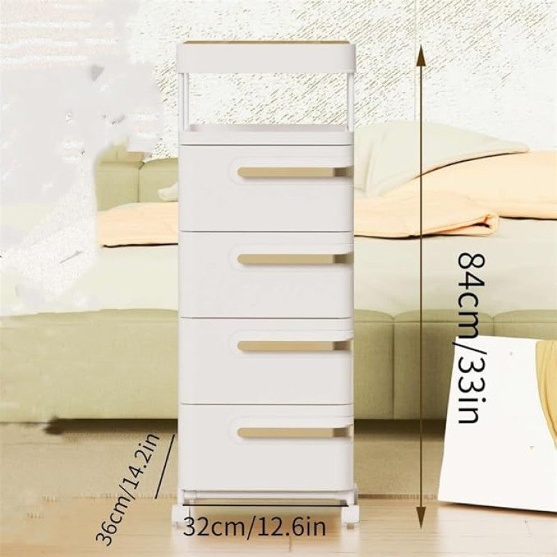 Bedside Décor & Storage Table - 4 Drawers