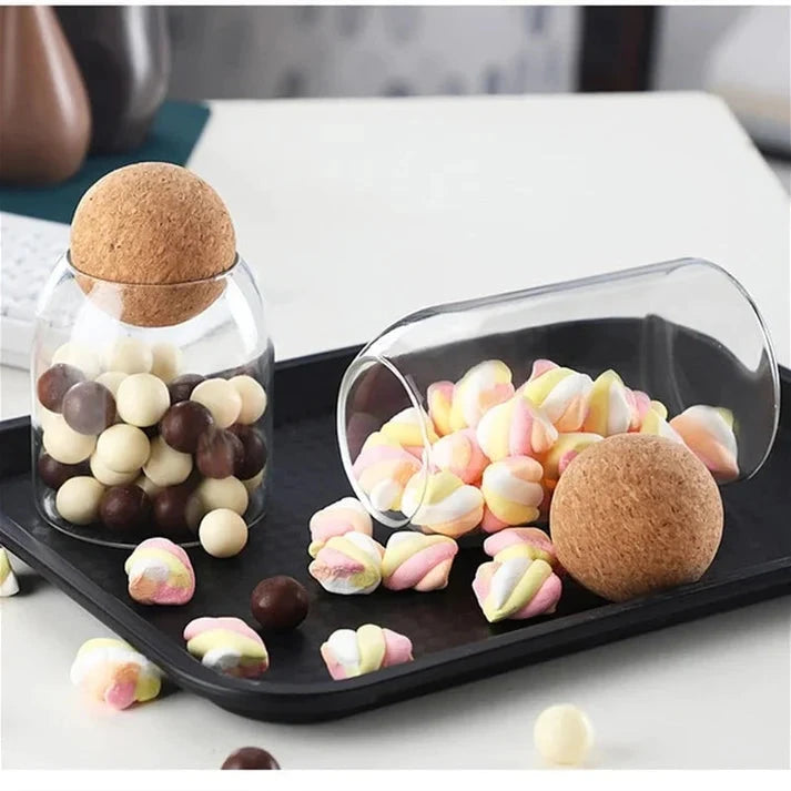 BALL CORK GLASS JAR 4 PCS 9 BALL CORK GLASS JAR 4 PCS