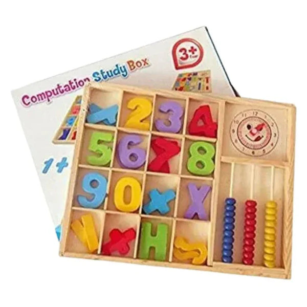 Wooden Math Computation Study Box Fun Learning Tool for Kids