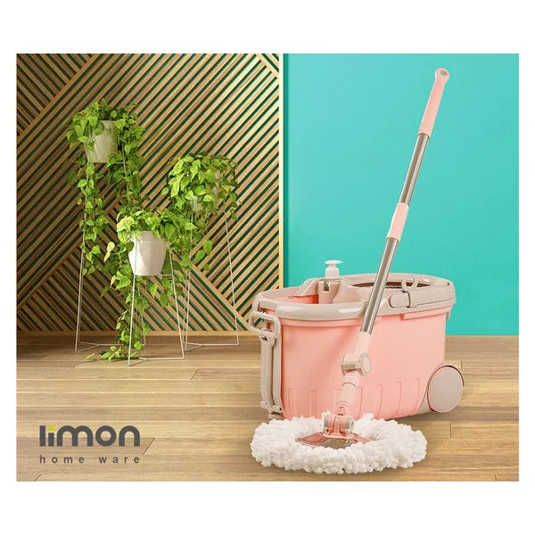 Walkable Spin Mop with Pedal, Handle & Wheel