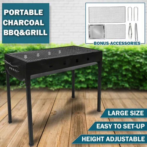 Outdoor BBQ Grill With Height Adjustment