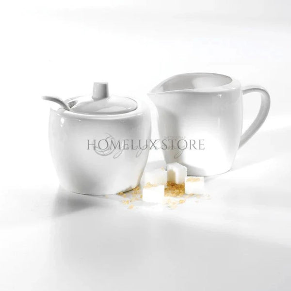 Sugar And Creamer With Spoon