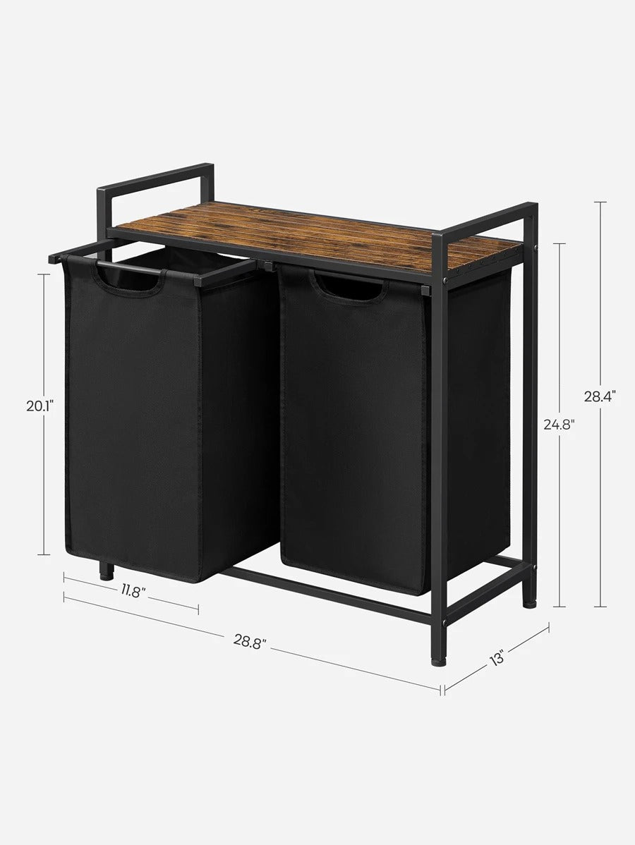 Laundry Hamper With Top Shelf & Bags