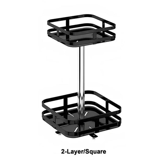 360° Rotatable Metal Storage Organizer - 2 Tier Square