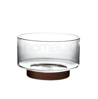 Modern Glass Bowl With Wooden Base