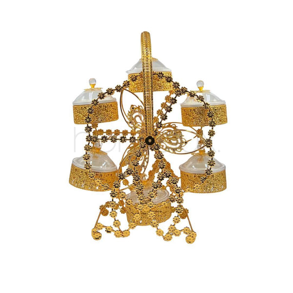 Elegant Golden Dry Fruit & Candy Tray - DFG05