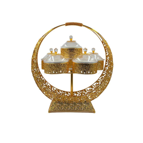 Elegant Golden Dry Fruit & Candy Tray - DFG04