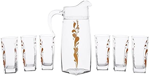 Luminarc Glass Flame Sparkle Gold Water Set