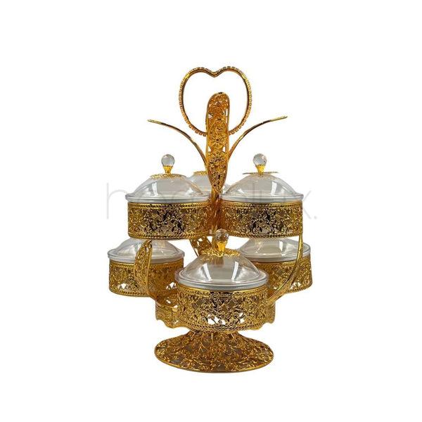 Elegant Golden Dry Fruit & Candy Tray - DFG03