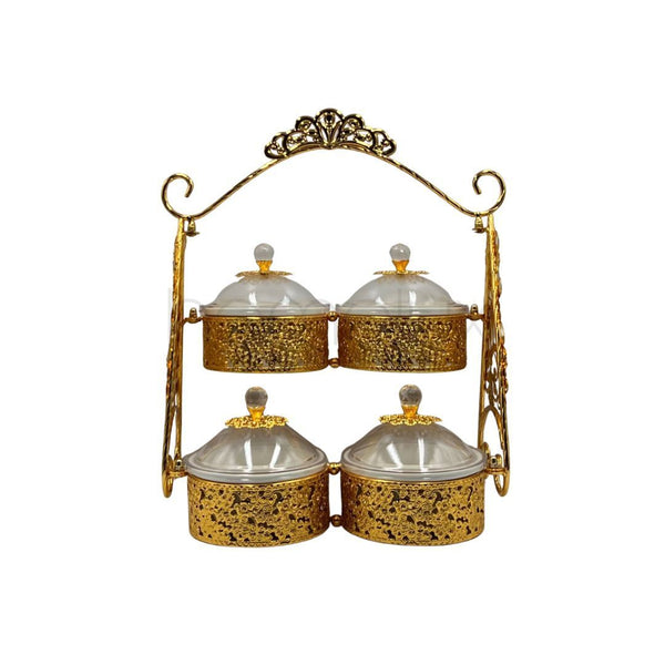 Elegant Golden Dry Fruit & Candy Tray - DFG02
