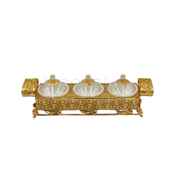Elegant Golden Dry Fruit & Candy Tray - DFG01
