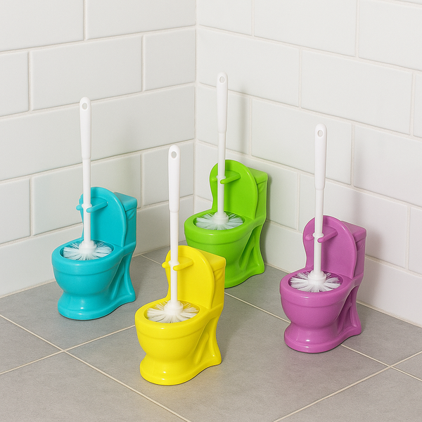 Modern Cylindrical Toilet Brush and Holder