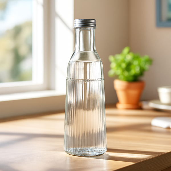 Limon Premium Ribbed Glass Water Bottle