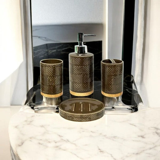 4Pieces Bath Set Brown