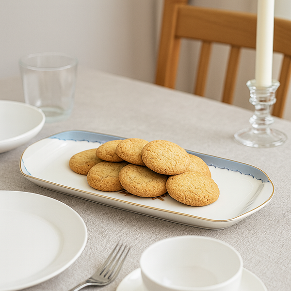 10.5" Blue Rose Oblong Platter – MK193