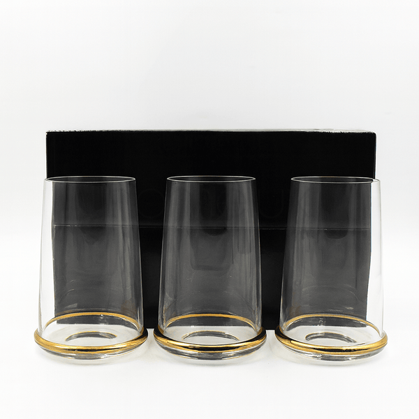 The "Tapered Flow" Gold-Footed Tumbler Set (6 pieces)