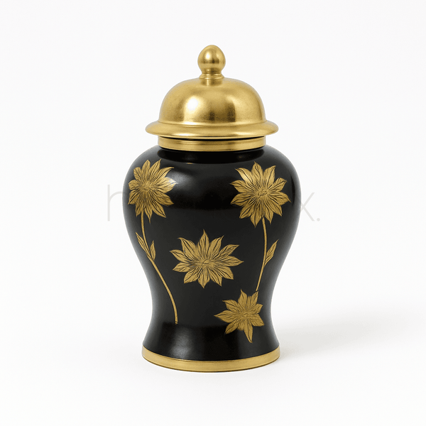 Golden Leaf Ginger Jar