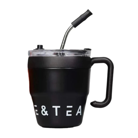 Stainless Steel Coffee Mug with Straw (480ml)