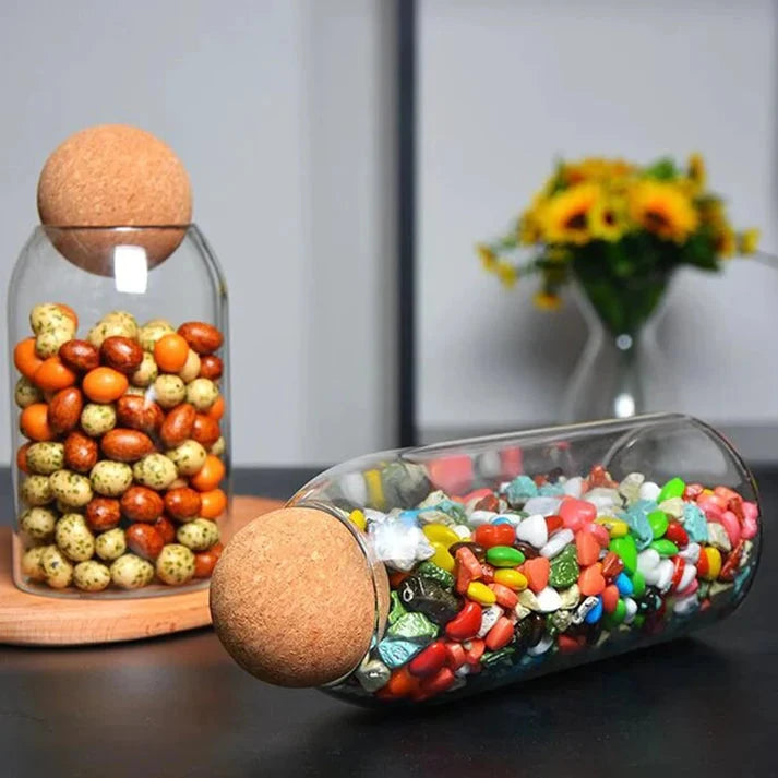 BALL CORK GLASS JAR 4 PCS 10 BALL CORK GLASS JAR 4 PCS