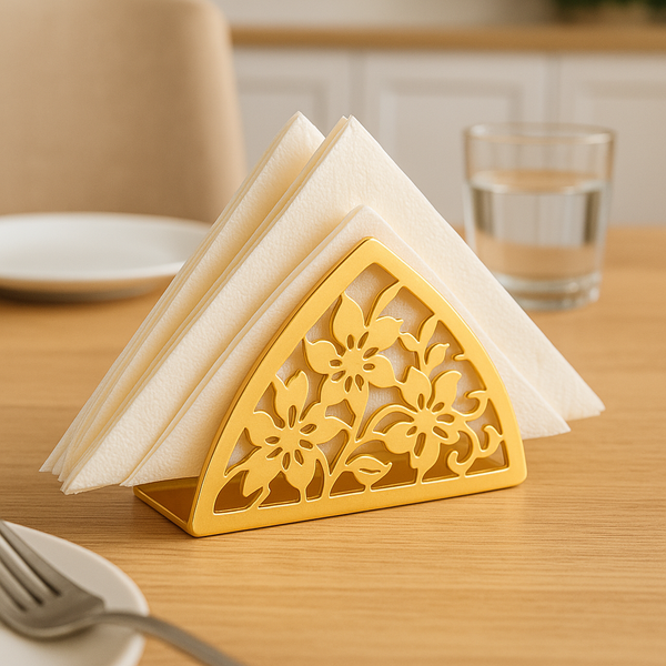 Decorative Gold-Tone Metal Napkin Holder