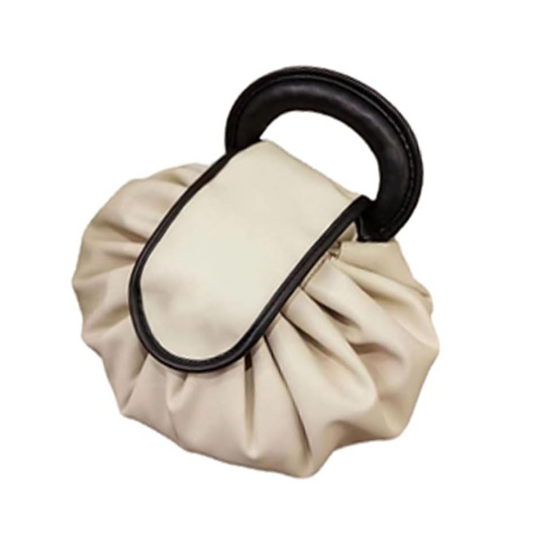 Smooth Makeup Handbag With Tightening Cord